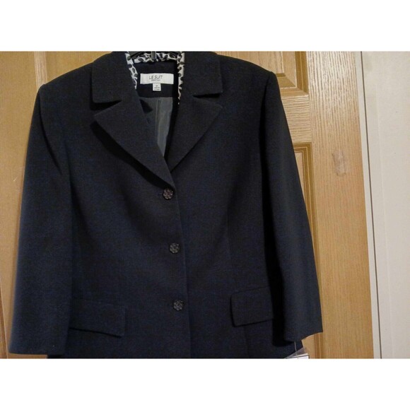 Black Blazer Suit Jacket NWT 12 Button Front & Scarf LeSuit Convertible Sleeves - Picture 2 of 12